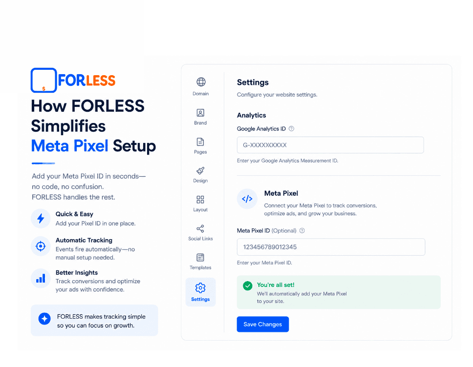 How FORLESS Simplifies Meta Pixel Setup